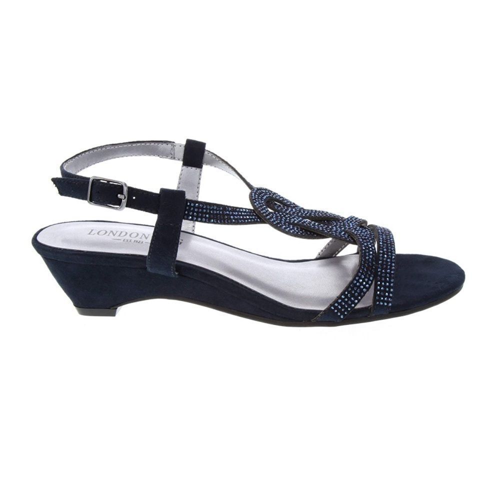 London Fog Navy Strappy Sandals - Picture 4 of 6